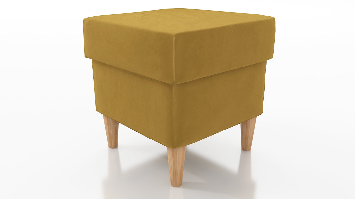 STOOL OSLO WITH STORAGE 40X40CM WOODEN LEGS EASY CLEAN FABRIC CHOICE OF 6 COLORS