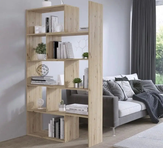 TALL 188CM BOOKCASE SONOMA ADJUSTABLE WIDTH  72-125CM