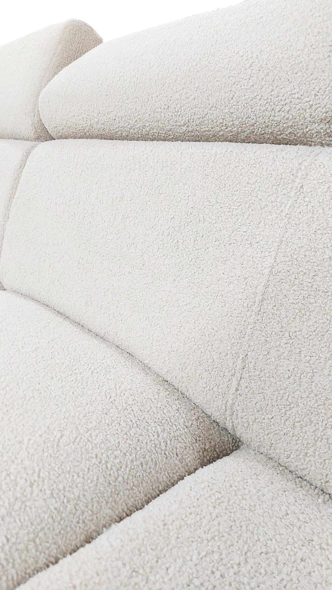 UNIVERSAL CORNER SOFA BED LAMBI 249CM BOUCLE FABRIC ADJUSTABLE HEADREST *CHOICE OF COLORS* / SPRINGS + FOAM