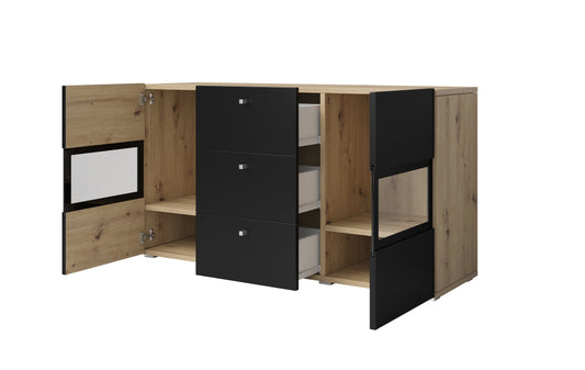 SIDEBOARD BAROS 132CM ARTISAN/BLACK