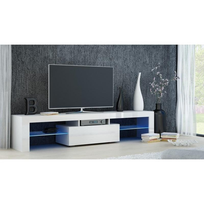 TV STAND DACO WHITE GLOSS FRONTS 160CM