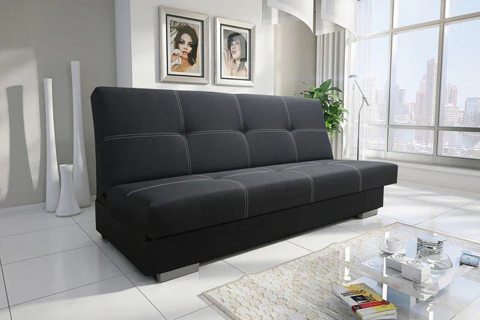 SOFA BED AXEL 195CM SAWANA 14 BLACK / SPRINGS + FOAM