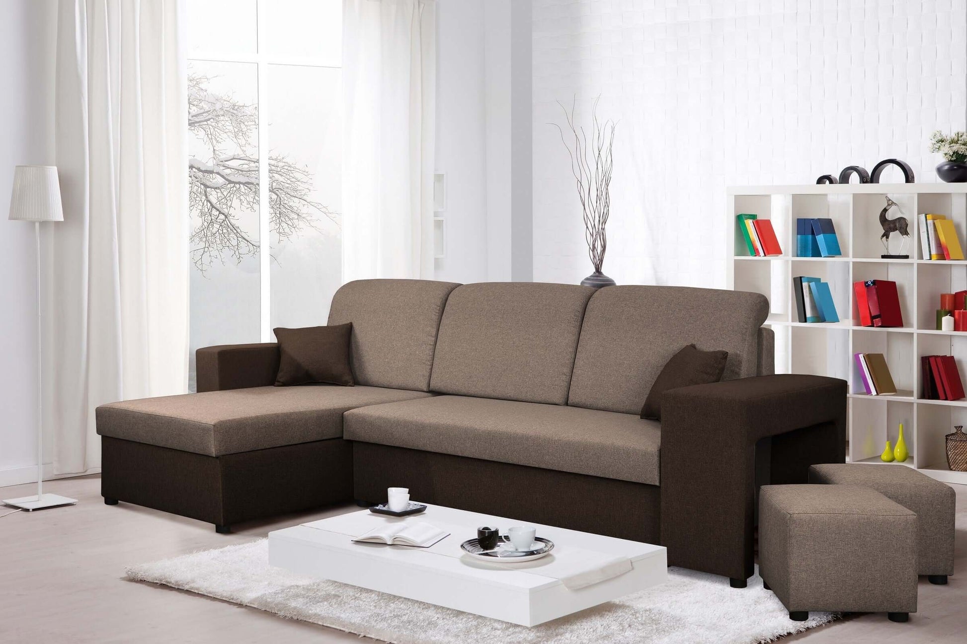 CORNER SOFA BED ARRO 255CM 2X STORAGE SPACE UNIVERSAL CORNER RIGHT/LEFT CORNER / BONELL SPRINGS + FOAM