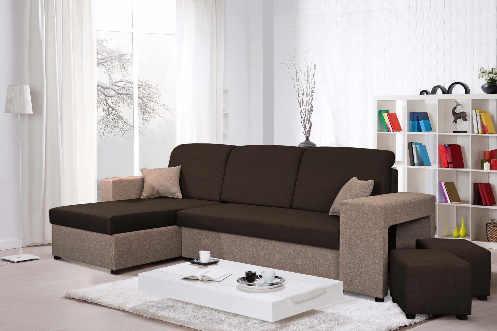 CORNER SOFA BED ARRO 255CM 2X STORAGE SPACE UNIVERSAL CORNER RIGHT/LEFT CORNER / BONELL SPRINGS + FOAM