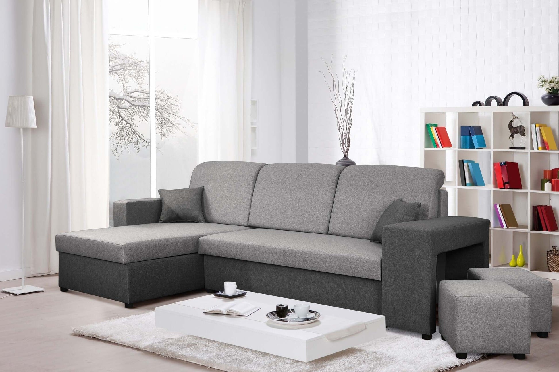 CORNER SOFA BED ARRO 255CM 2X STORAGE SPACE UNIVERSAL CORNER RIGHT/LEFT CORNER / BONELL SPRINGS + FOAM