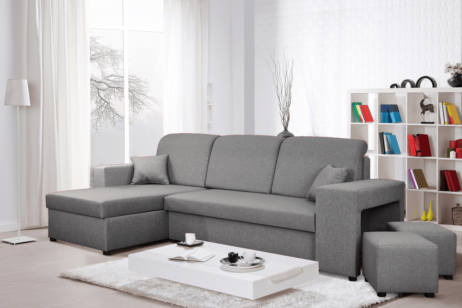 CORNER SOFA BED ARRO 255CM 2X STORAGE SPACE UNIVERSAL CORNER RIGHT/LEFT CORNER / BONELL SPRINGS + FOAM
