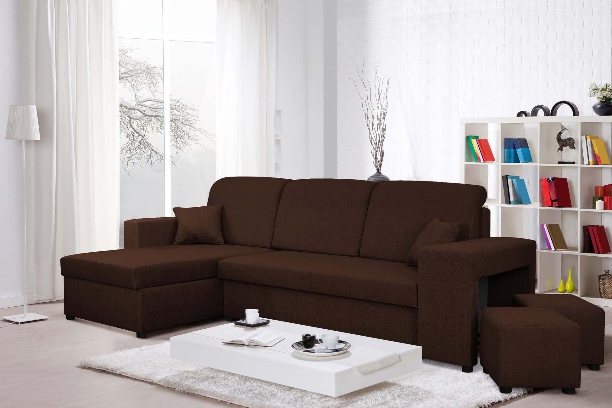 CORNER SOFA BED ARRO 255CM 2X STORAGE SPACE UNIVERSAL CORNER RIGHT/LEFT CORNER / BONELL SPRINGS + FOAM