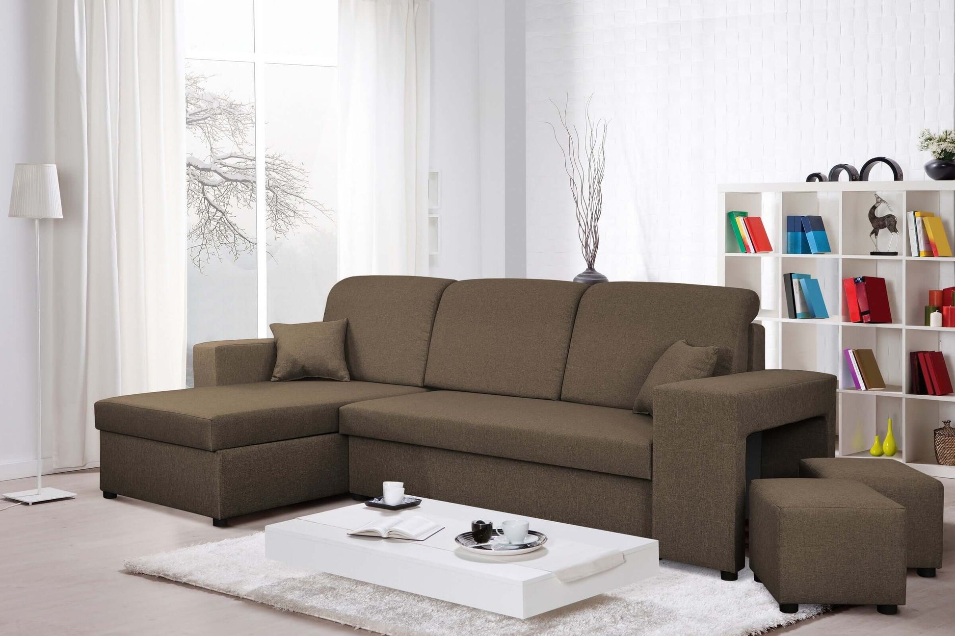 CORNER SOFA BED ARRO 255CM 2X STORAGE SPACE UNIVERSAL CORNER RIGHT/LEFT CORNER / BONELL SPRINGS + FOAM