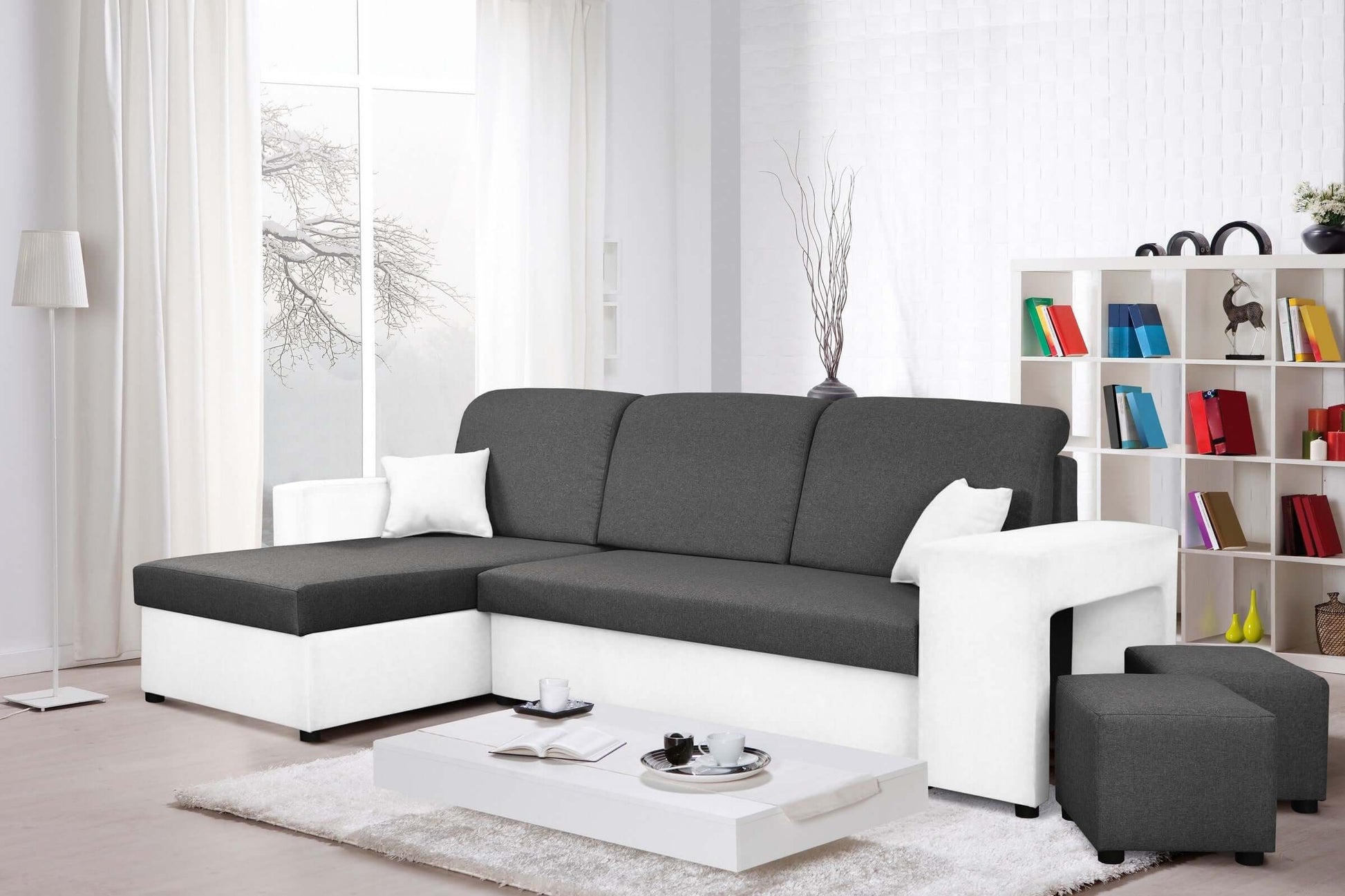 CORNER SOFA BED ARRO 255CM 2X STORAGE SPACE UNIVERSAL CORNER RIGHT/LEFT CORNER / BONELL SPRINGS + FOAM