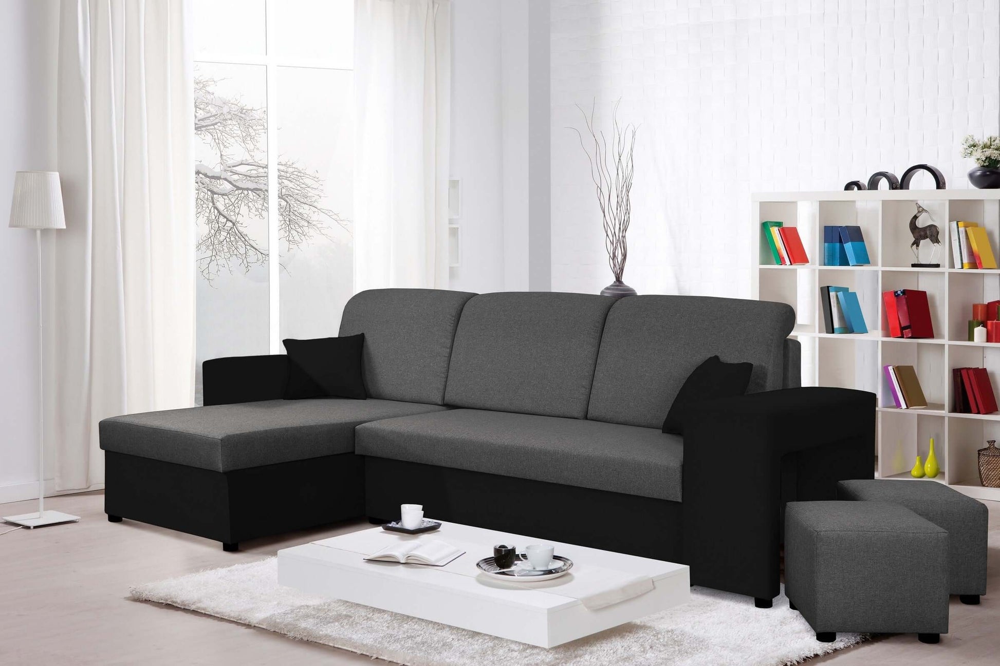 CORNER SOFA BED ARRO 255CM 2X STORAGE SPACE UNIVERSAL CORNER RIGHT/LEFT CORNER / BONELL SPRINGS + FOAM