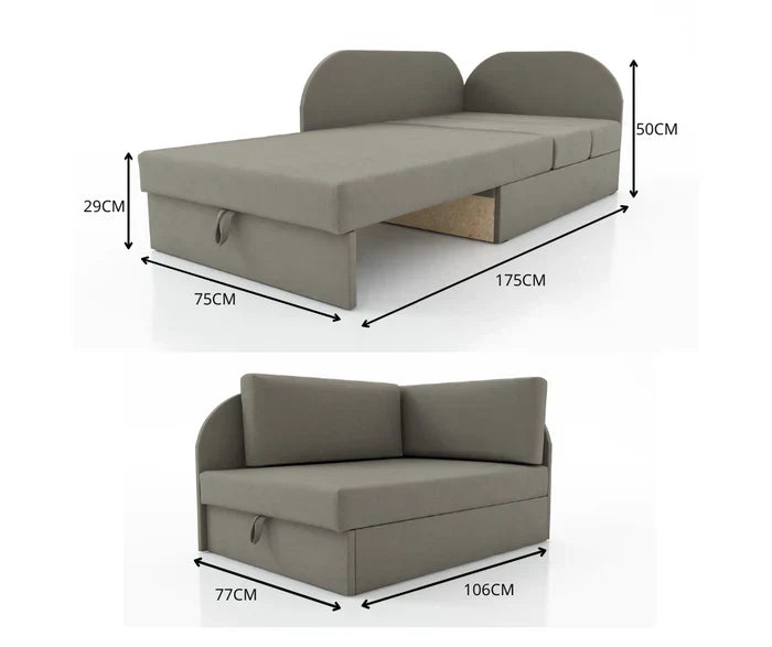 UNIVERSAL CORNER SOFA BED KUBUS CUBE PINK / TEDDY Children room