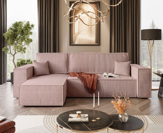 CORNER SOFA BED BERGAMO 247CM SPRINGS + FOAM