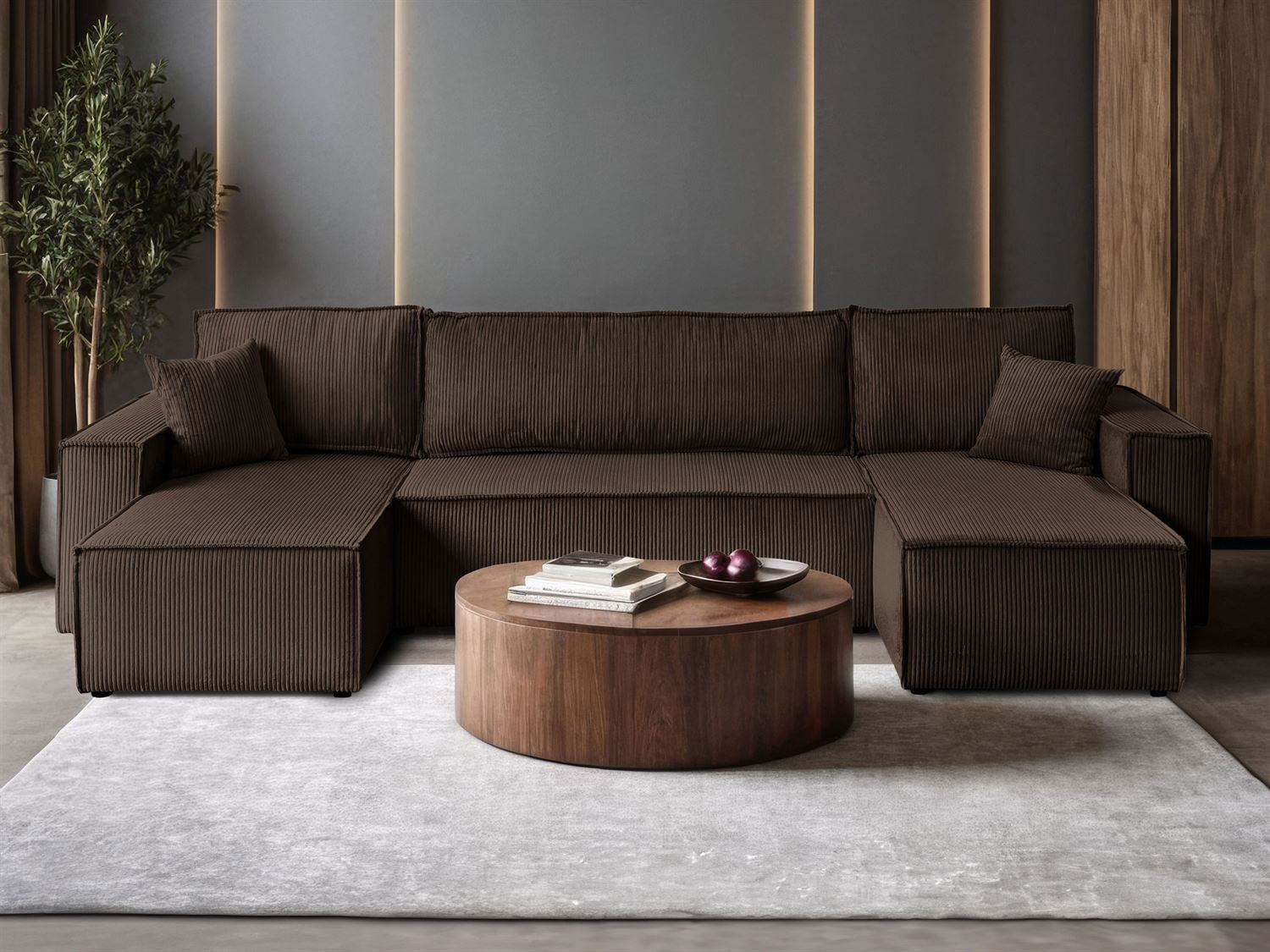 CORNER SOFA BED BERGAMO U 315CM SPRINGS + FOAM