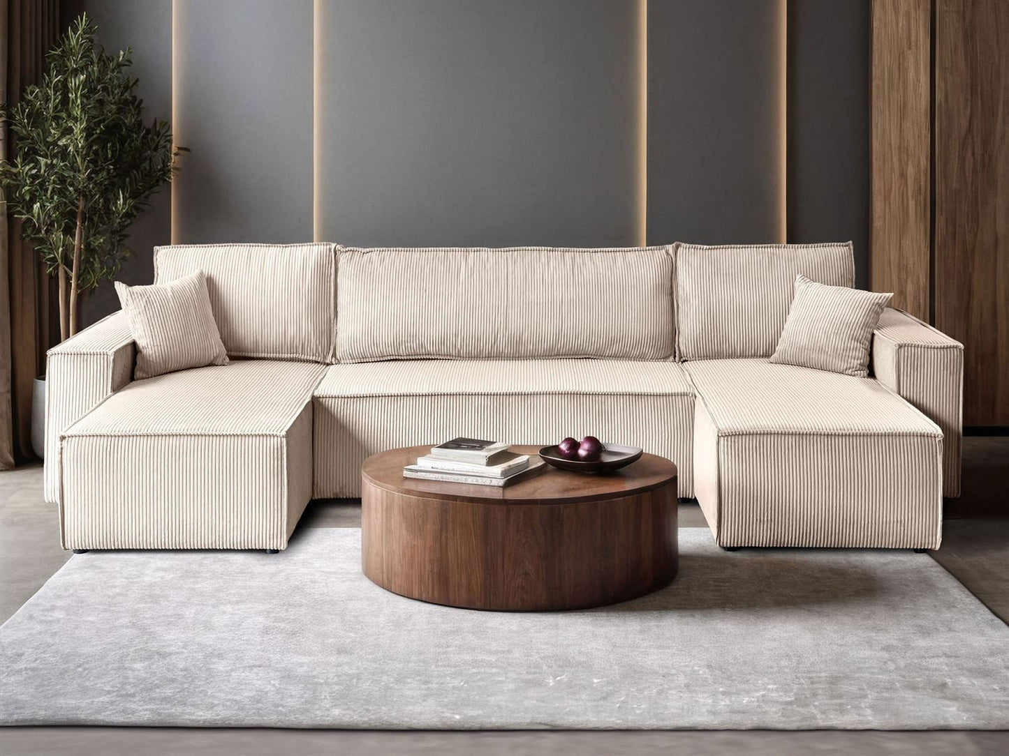 CORNER SOFA BED BERGAMO U 315CM SPRINGS + FOAM