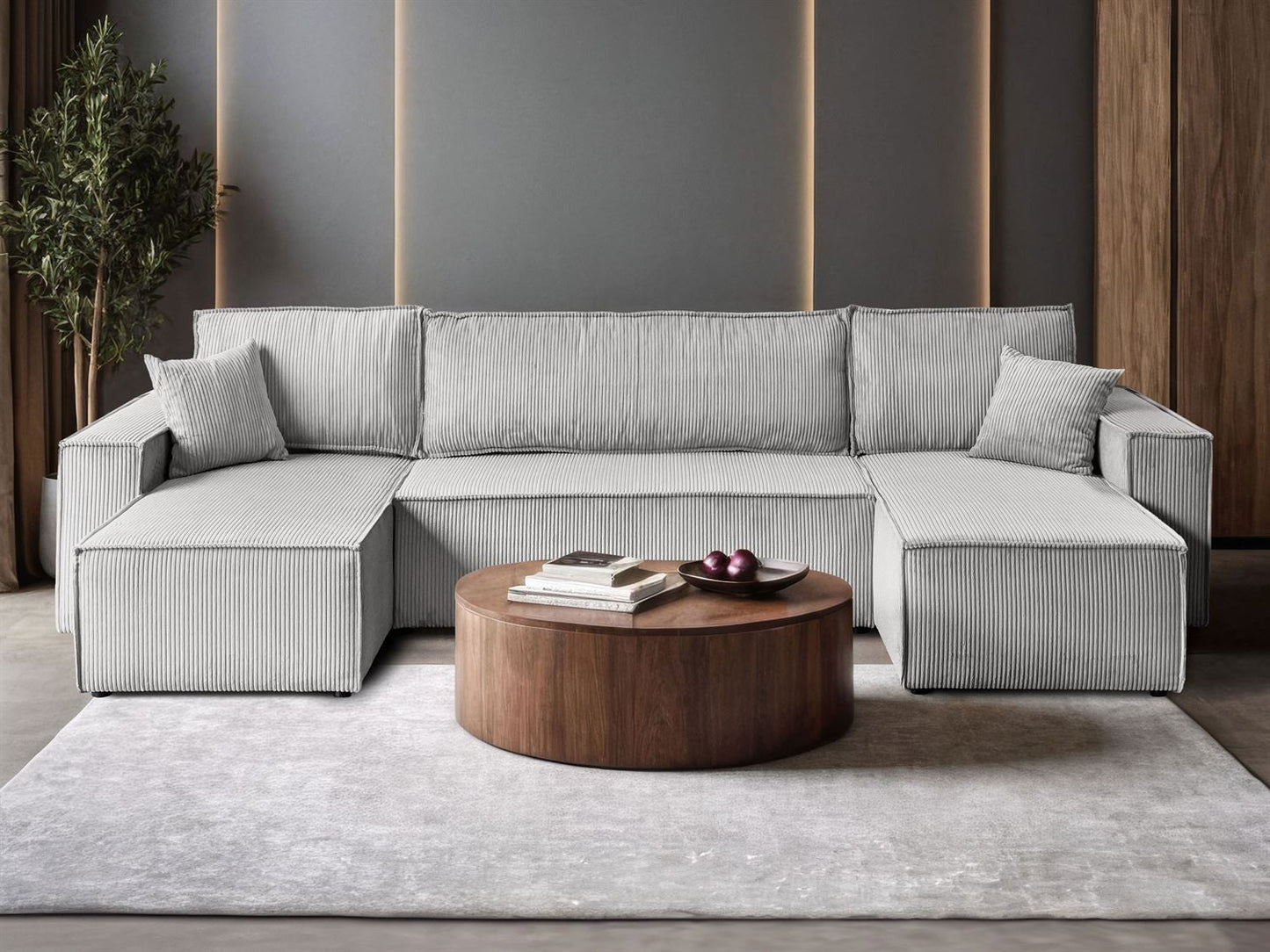 CORNER SOFA BED BERGAMO U 315CM SPRINGS + FOAM