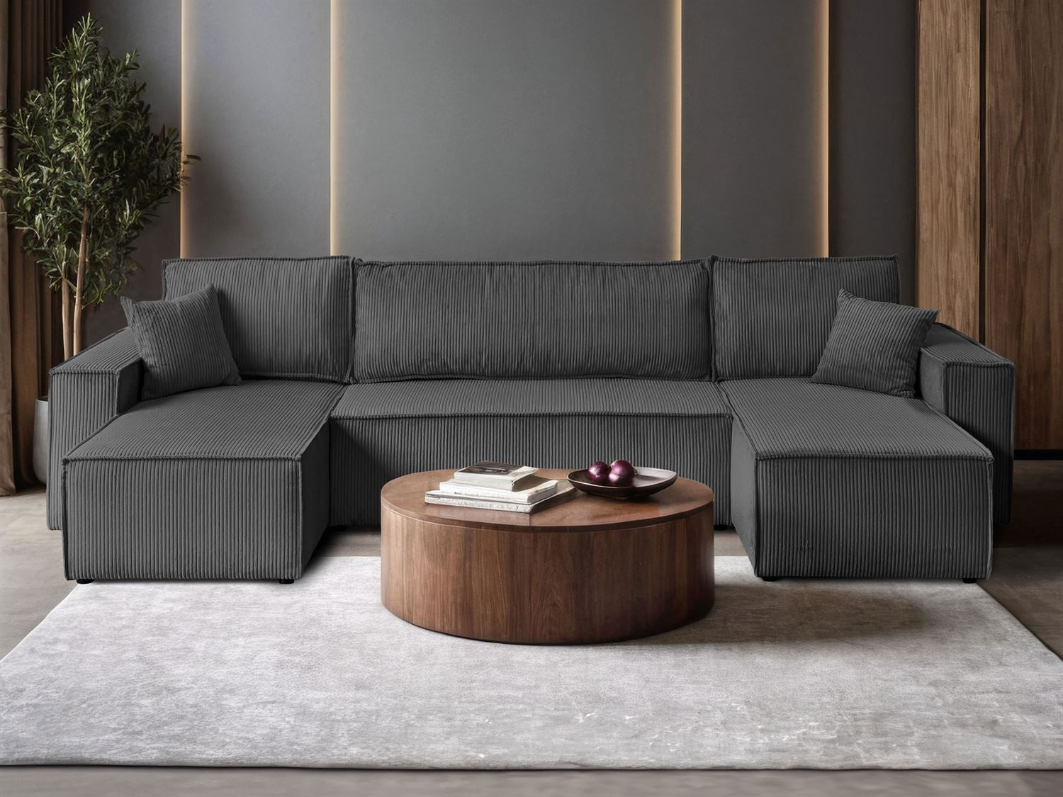 CORNER SOFA BED BERGAMO U 315CM SPRINGS + FOAM