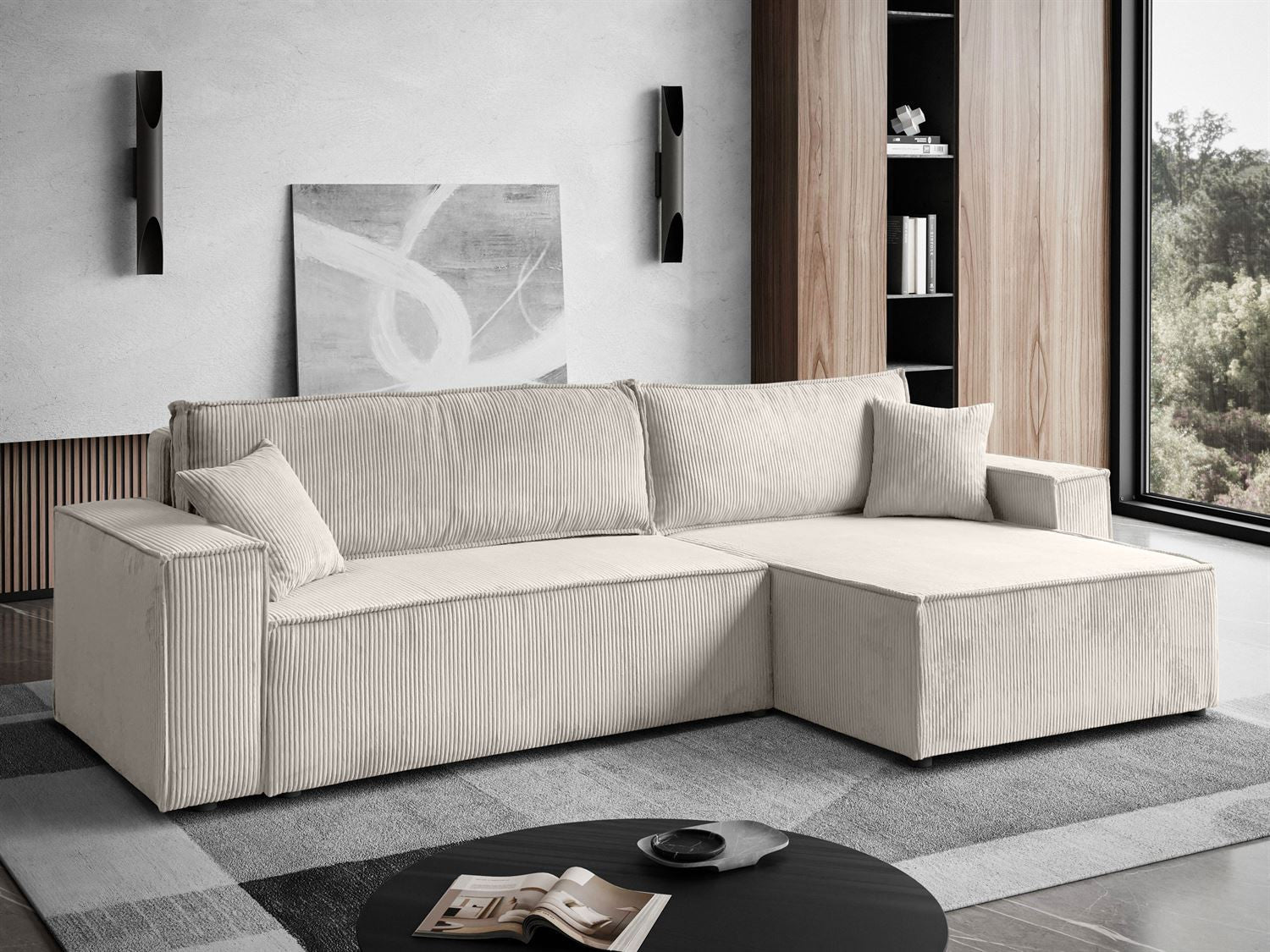CORNER SOFA BED BERGAMO XL 277CM SPRINGS + FOAM