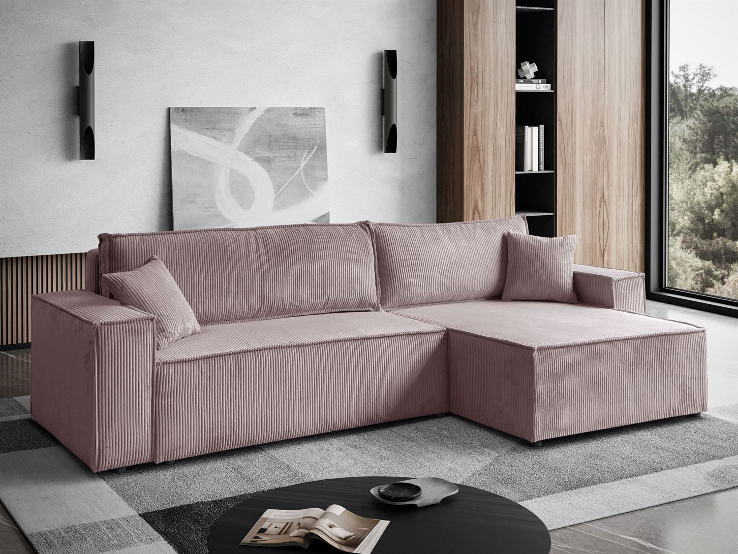 CORNER SOFA BED BERGAMO XL 277CM SPRINGS + FOAM