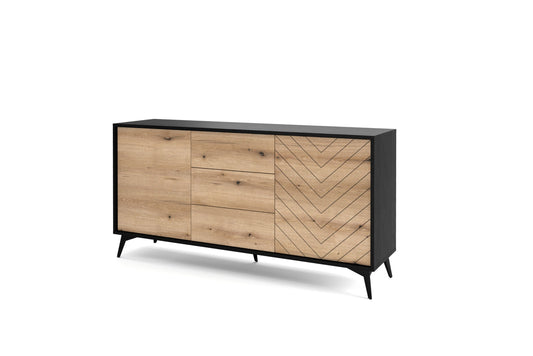 Storage cabinet DIAMOND 06 black / evoke oak