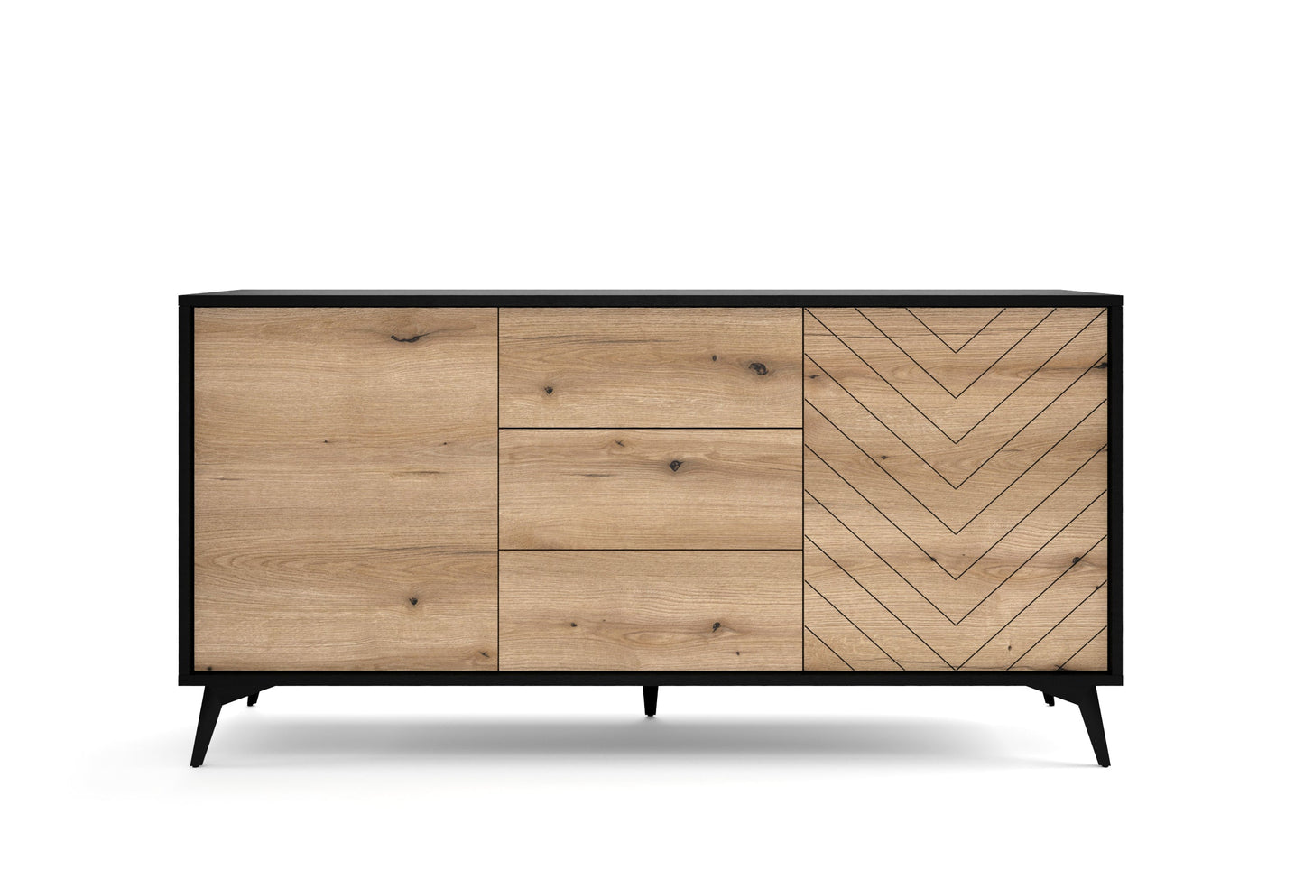 Storage cabinet DIAMOND 06 black / evoke oak