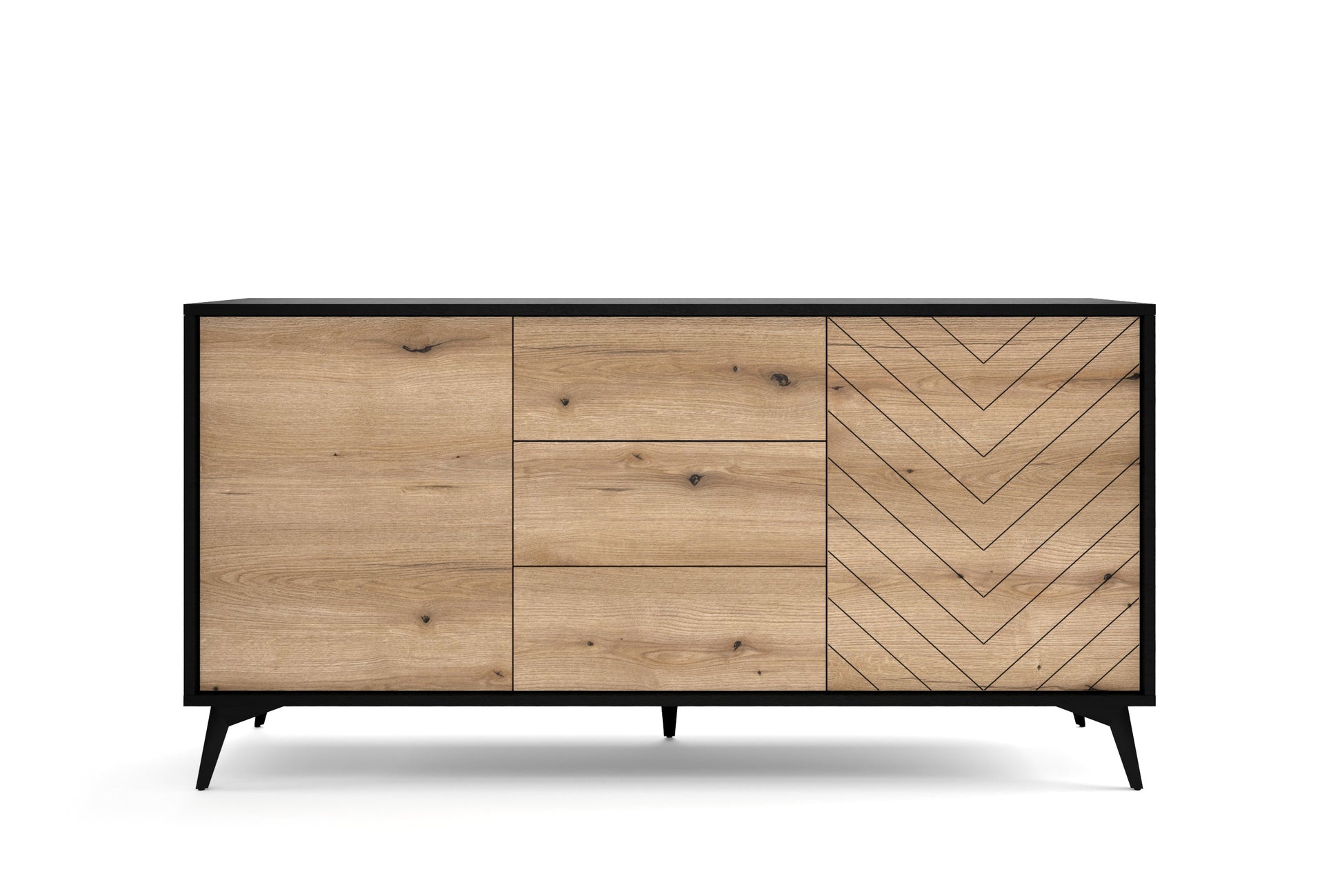 Storage cabinet DIAMOND 06 black / evoke oak