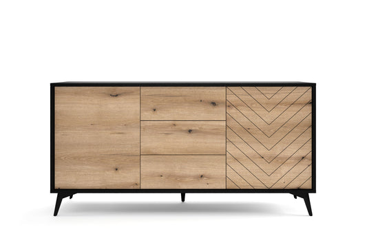 Storage cabinet DIAMOND 06 black / evoke oak