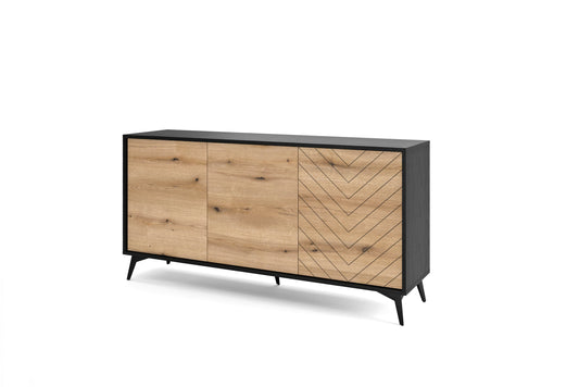Storage cabinet DIAMOND 03 black / evoke oak