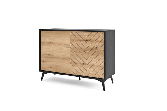 Storage cabinet DIAMOND 02 black / evoke oak