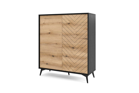 Storage cabinet DIAMOND 04 black / evoke oak