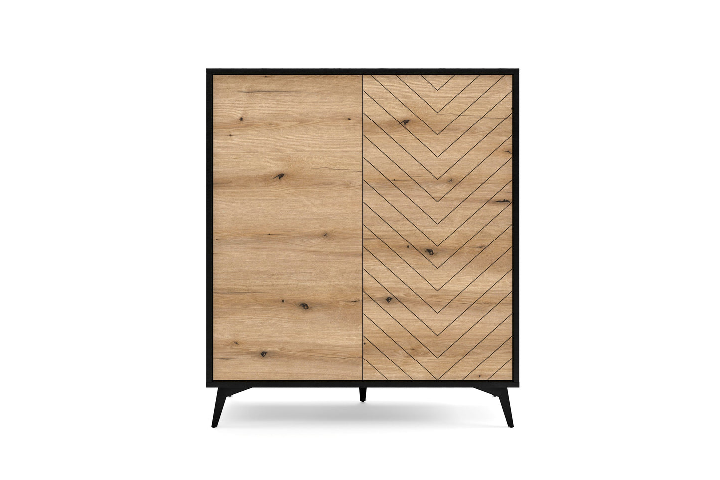 Storage cabinet DIAMOND 04 black / evoke oak