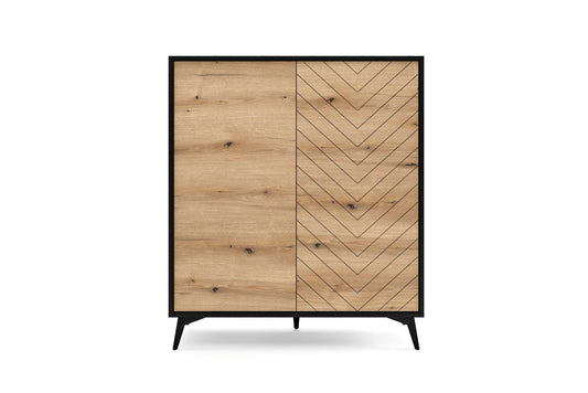 Storage cabinet DIAMOND 04 black / evoke oak