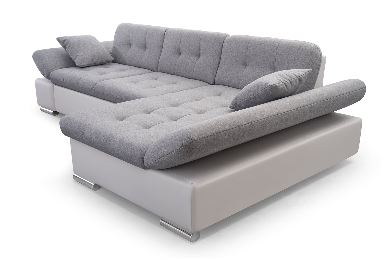 CORNER SOFA BED TOKYO GREY/WHITE 278cm TATUM 279 / SOFT 17 / SPRINGS + FOAM