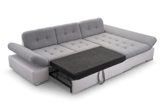 CORNER SOFA BED TOKYO 278cm TERRA 33 PET FRIENDLY EASY CLEAN & WATER REPELLENT FABRIC LEFT CORNER / SPRINGS + FOAM