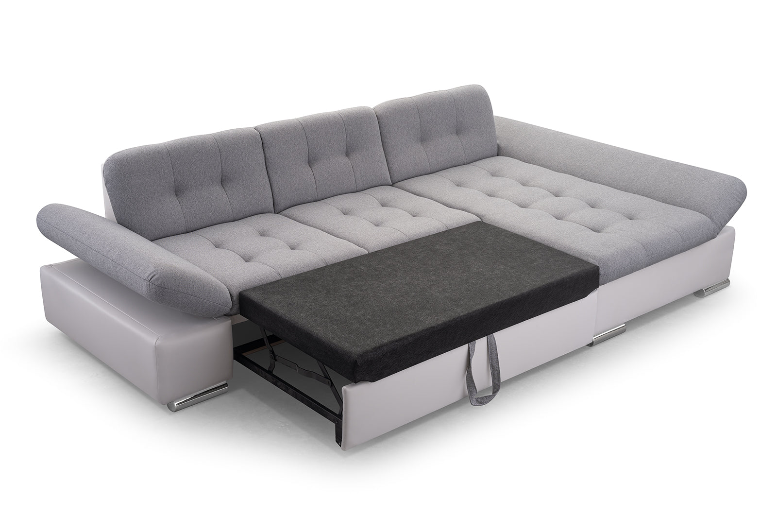 CORNER SOFA BED TOKYO GREY/WHITE 278cm TATUM 279 / SOFT 17 / SPRINGS + FOAM