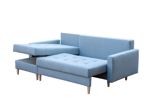 CORNER SOFA BED BRIAN 2X STORAGE SPACE MALMO 08 222x140cm universal RIGHT/LEFT CORNER  / BONELL SPINGS + FOAM