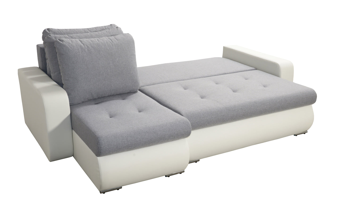 CORNER SOFA BED DAVY CHOICE OF COLOR 238CM / SPRINGS + FOAM
