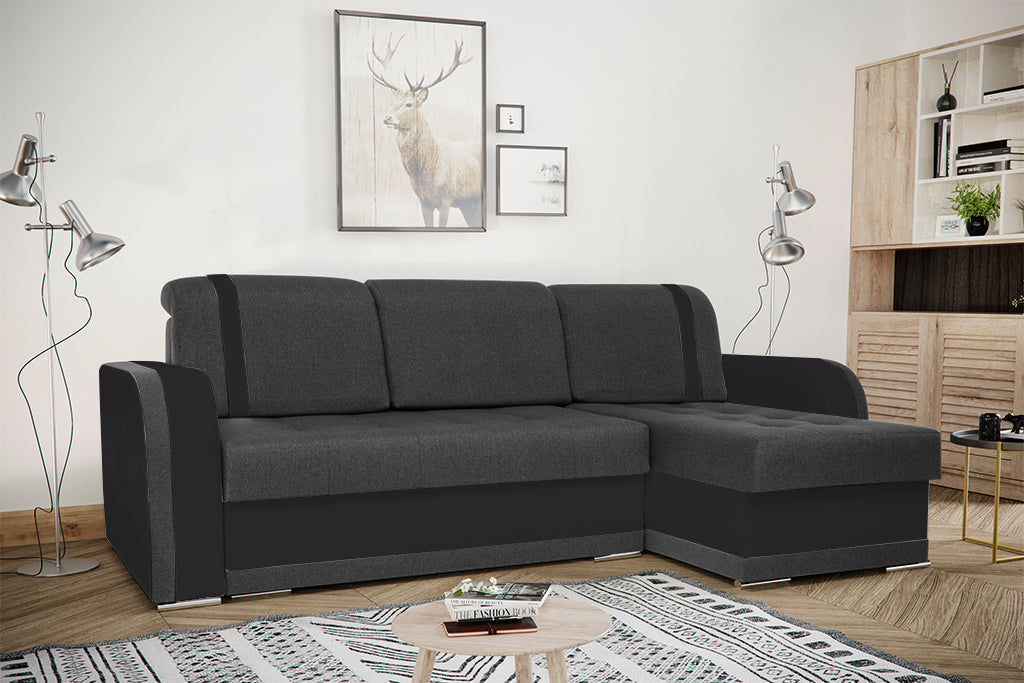 CORNER SOFA BED DINA 236CM 2X STORAGE SPACE INARI 96 / 1114 UNIVERSAL CORNER RIGHT/LEFT CORNER / BONELL SPRINGS + FOAM