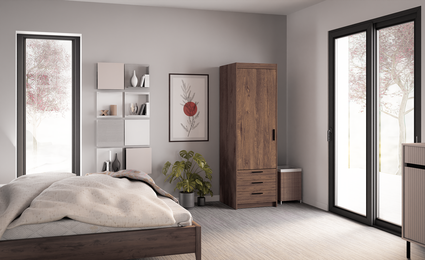WARDROBE SELENA 1D 3S 60CM