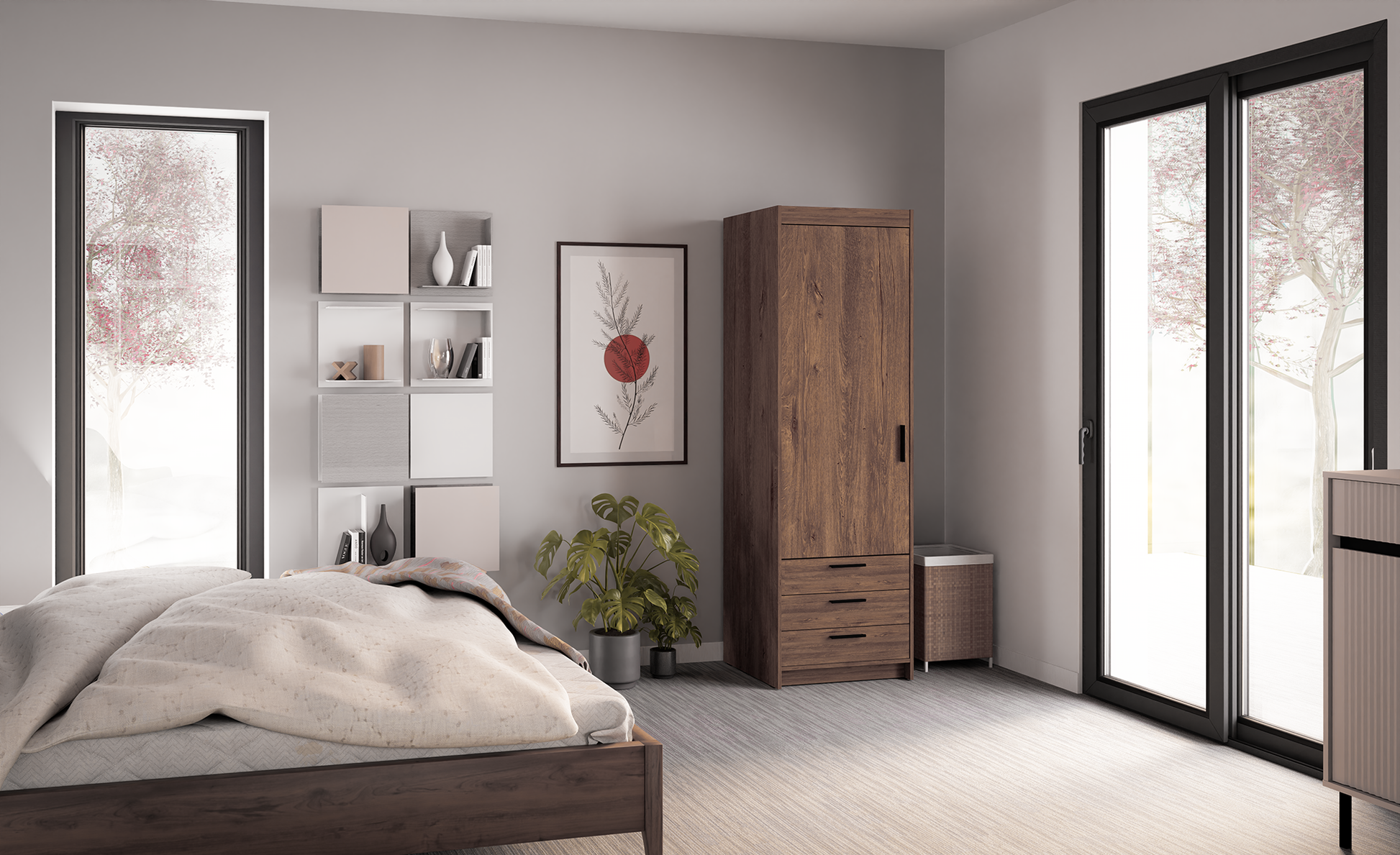 WARDROBE SELENA 1D 3S 60CM