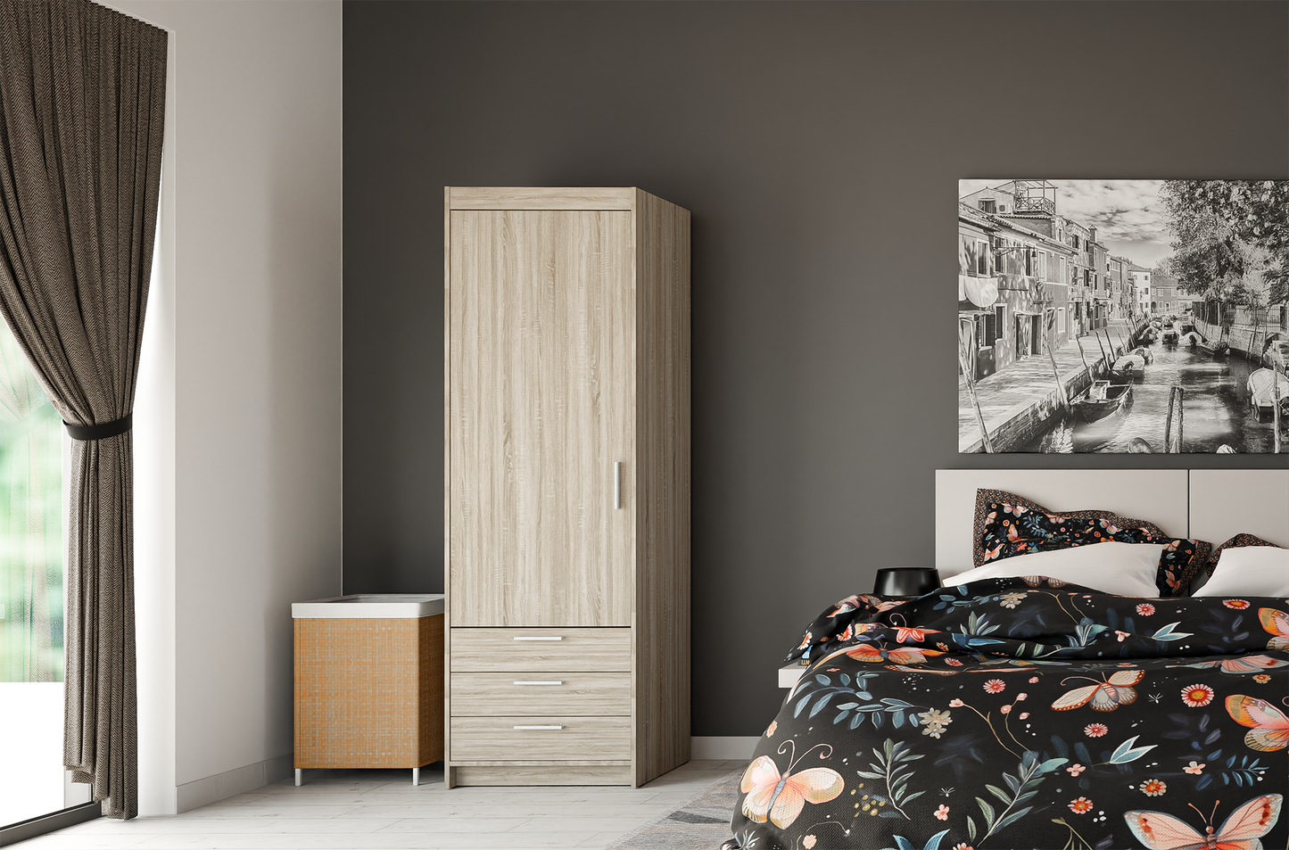 WARDROBE SELENA 1D 3S 60CM