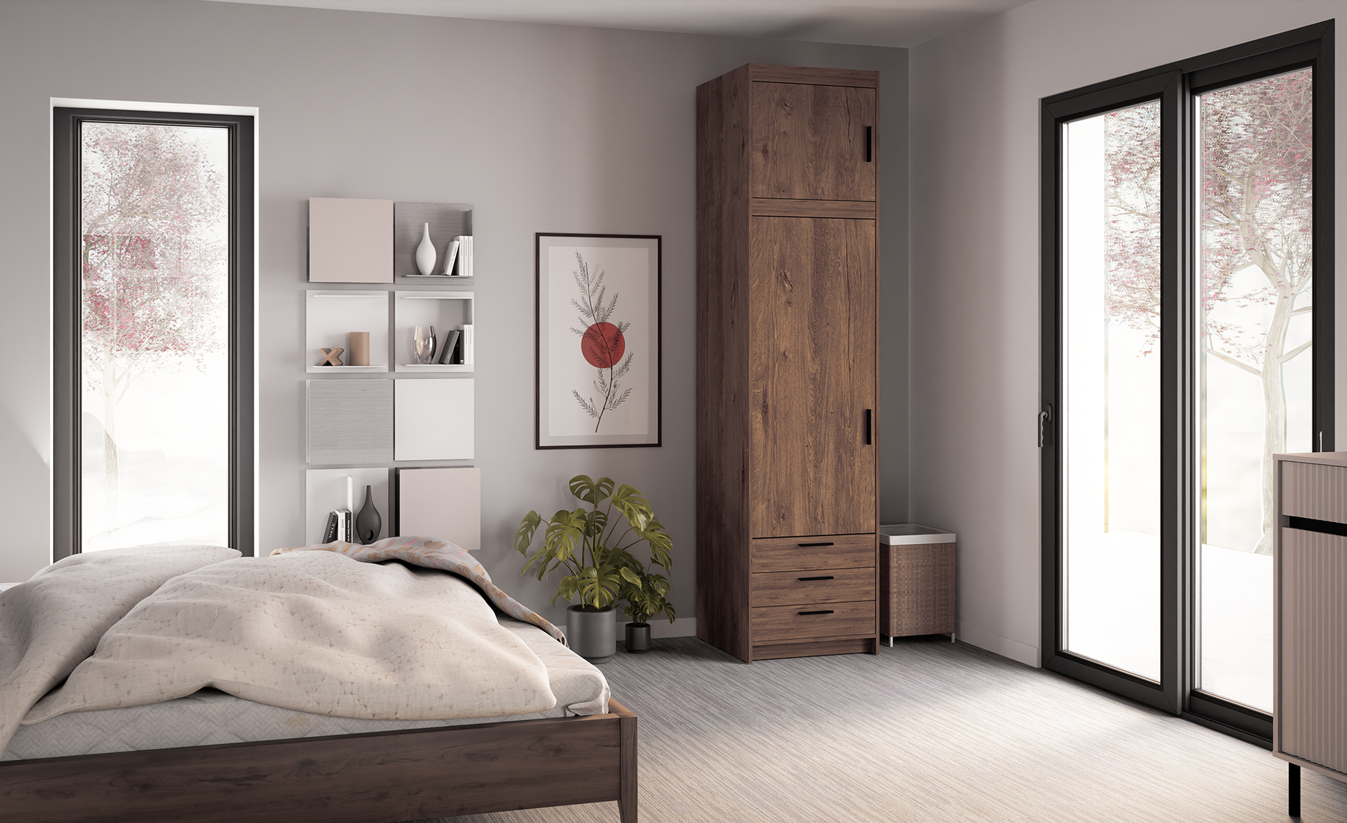 WARDROBE SELENA 1D 3S 60CM