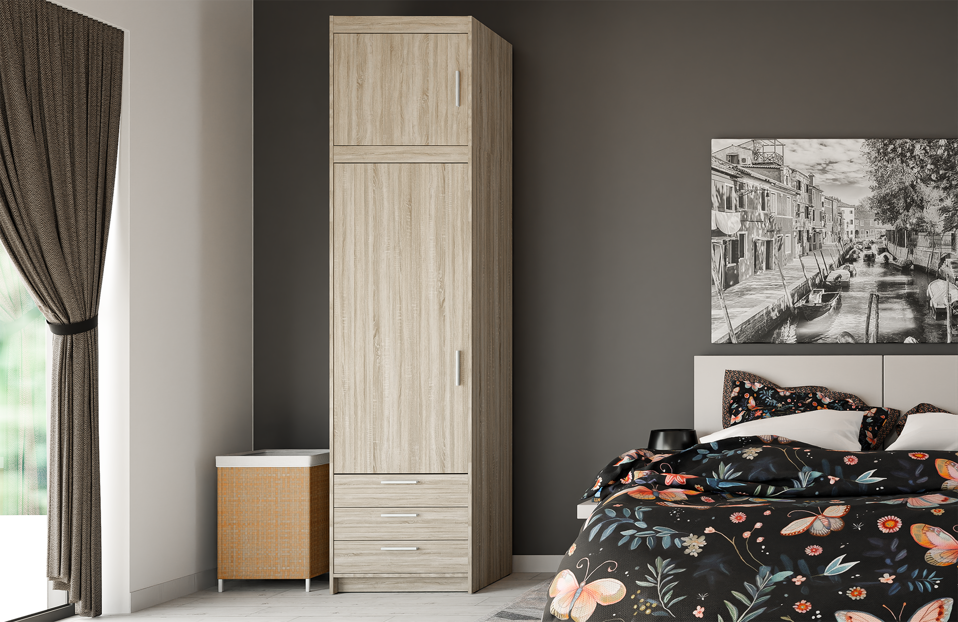 WARDROBE SELENA 1D 3S 60CM