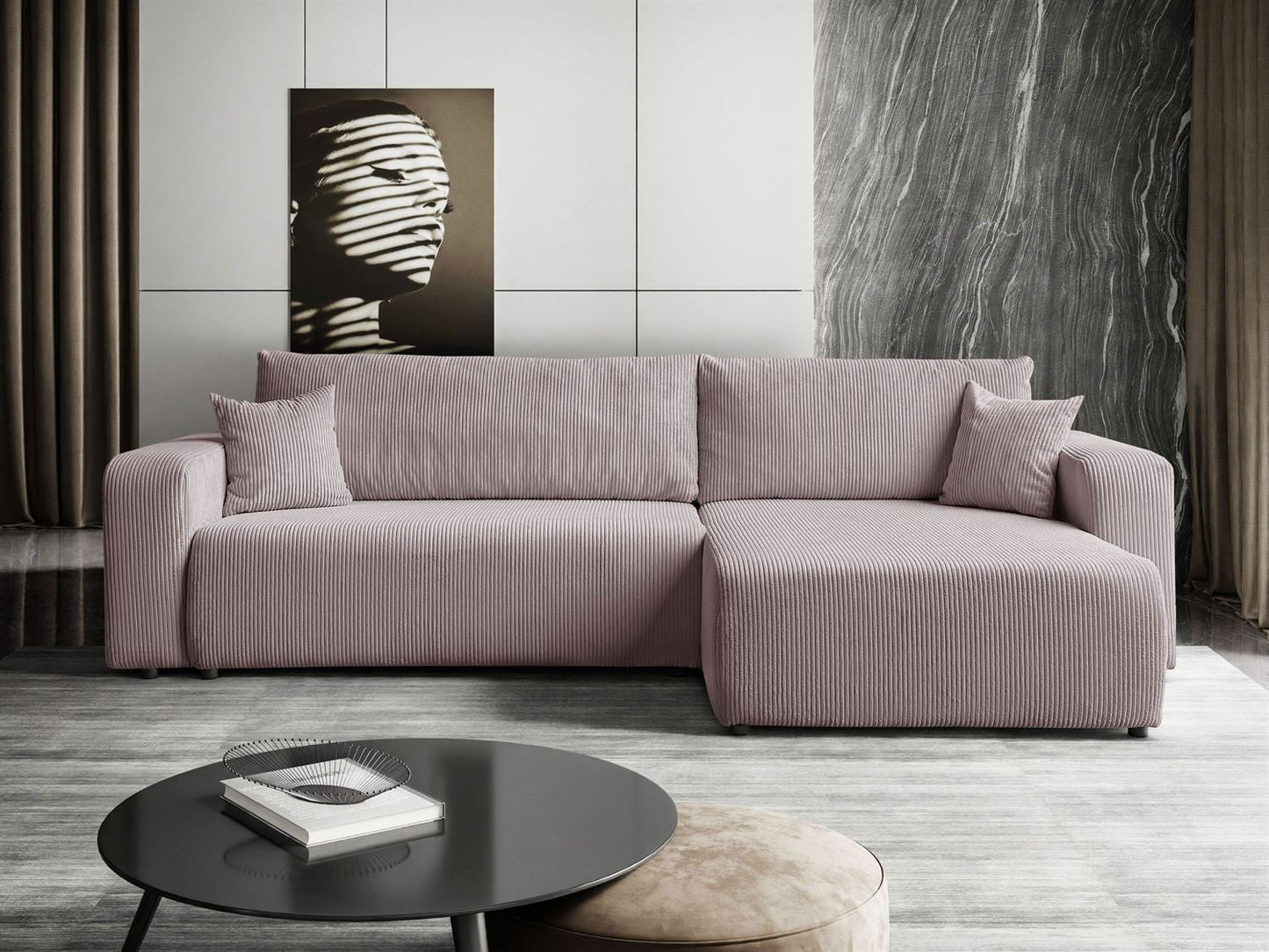 CORNER SOFA BED TOREZIO XL 277CM SPRINGS + FOAM