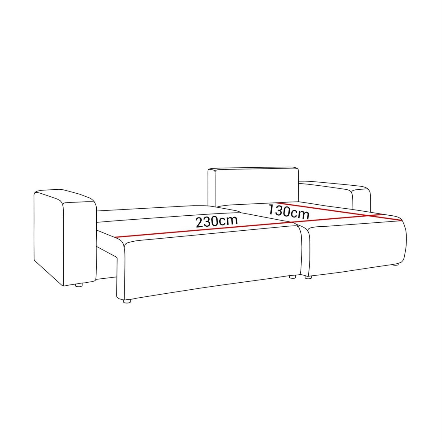 CORNER SOFA BED TOREZIO XL 277CM SPRINGS + FOAM
