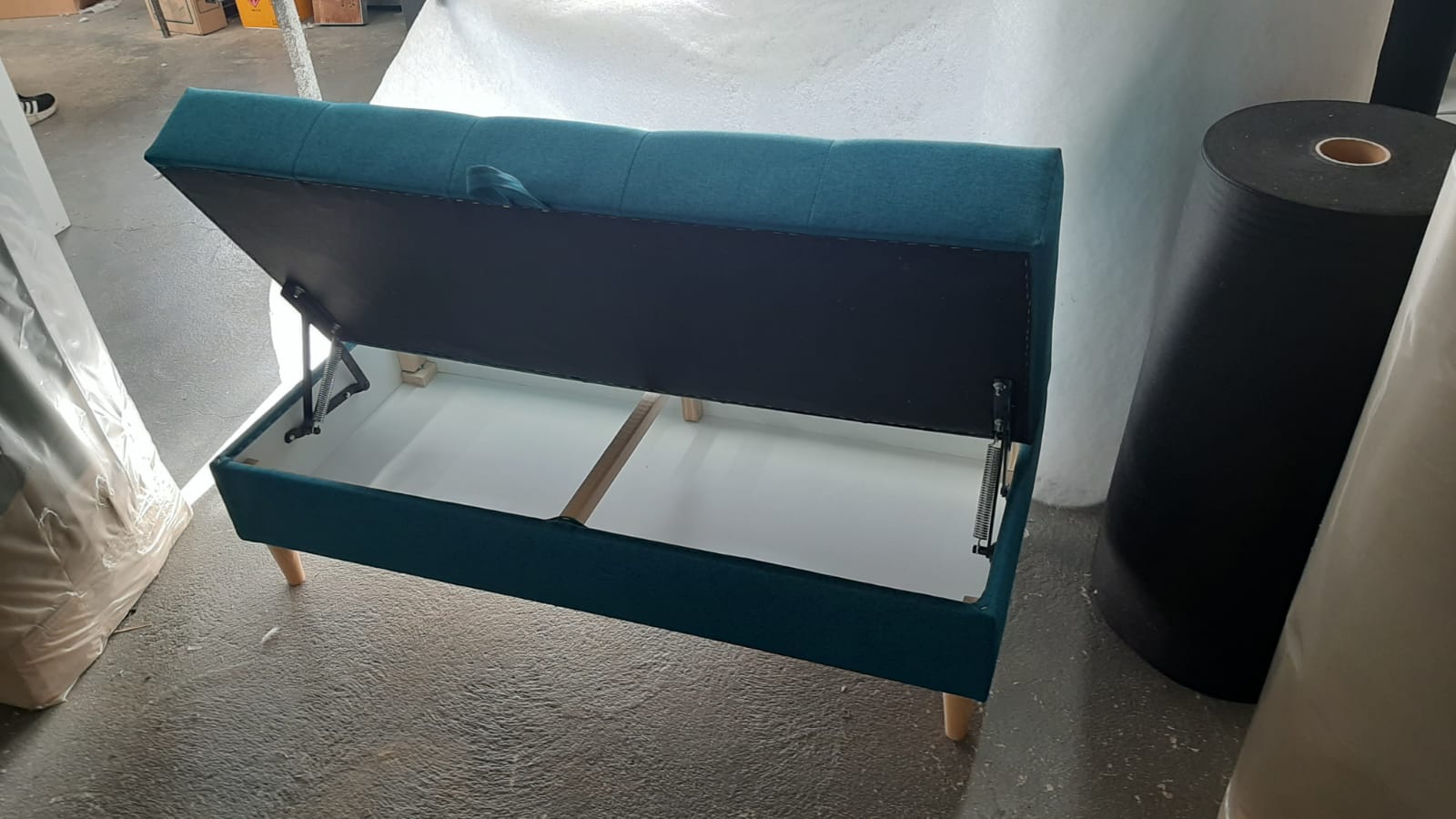 CORNER SOFA BED BRIAN 222CM + STORAGE PUFF / OTTOMAN MALMO 95 UNIVERSAL RIGHT/LEFT CORNER  / BONELL SPINGS + FOAM