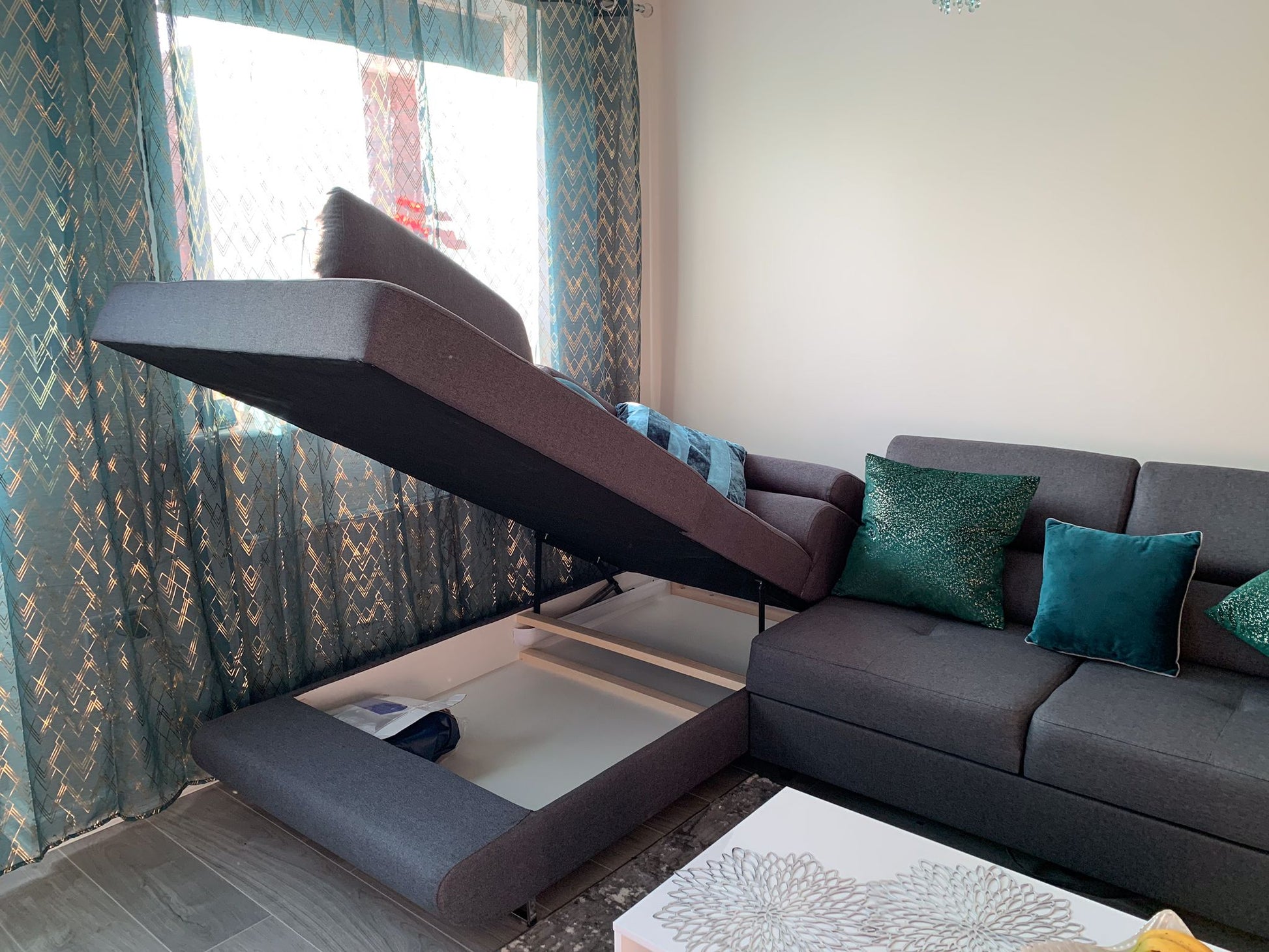 CORNER SOFA BED ASH 275CM MALMO 95 / SPRINGS + FOAM