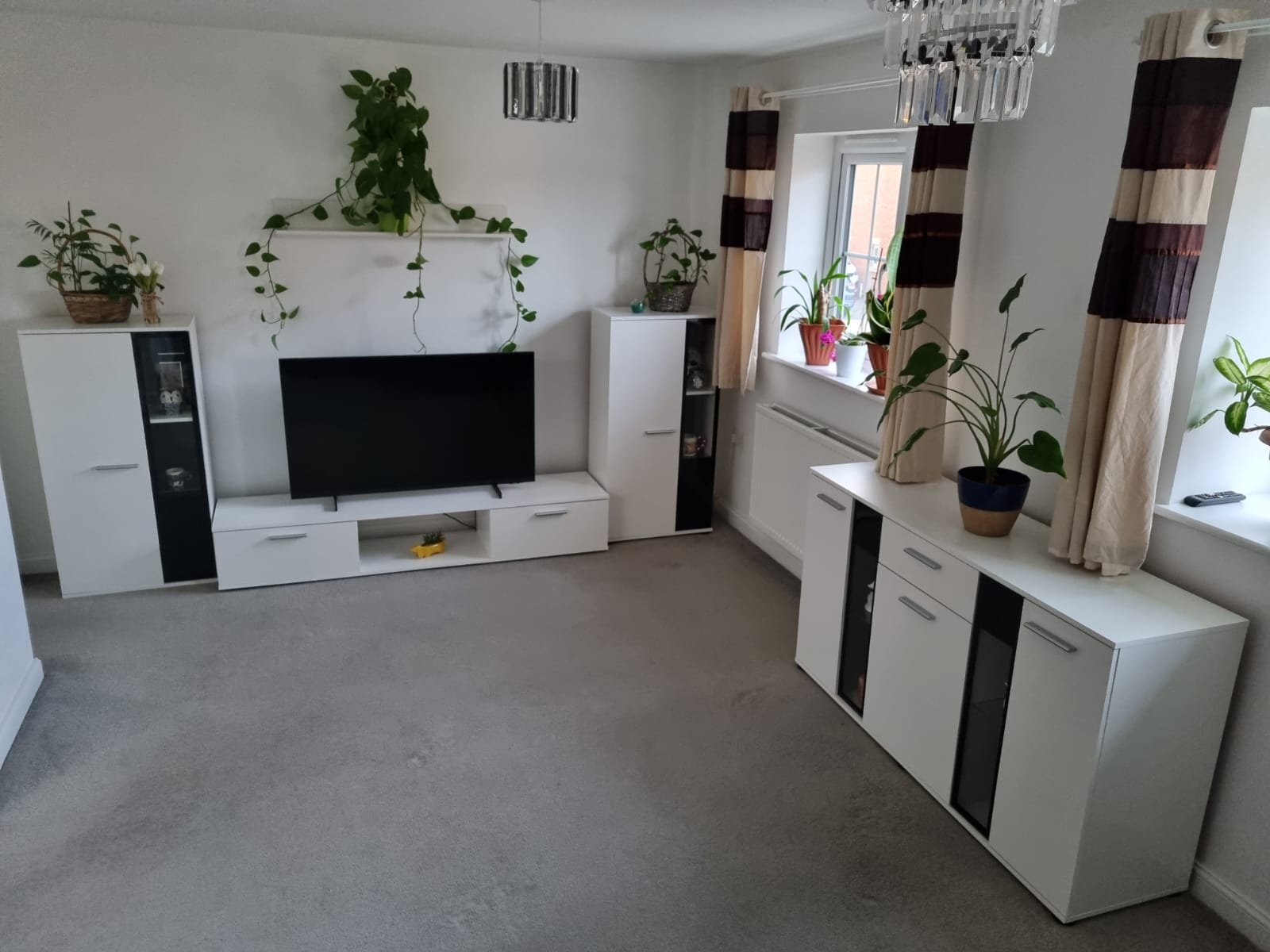 TV WALL UNIT SAMBA SET WITH SIDEBOARD WHITE