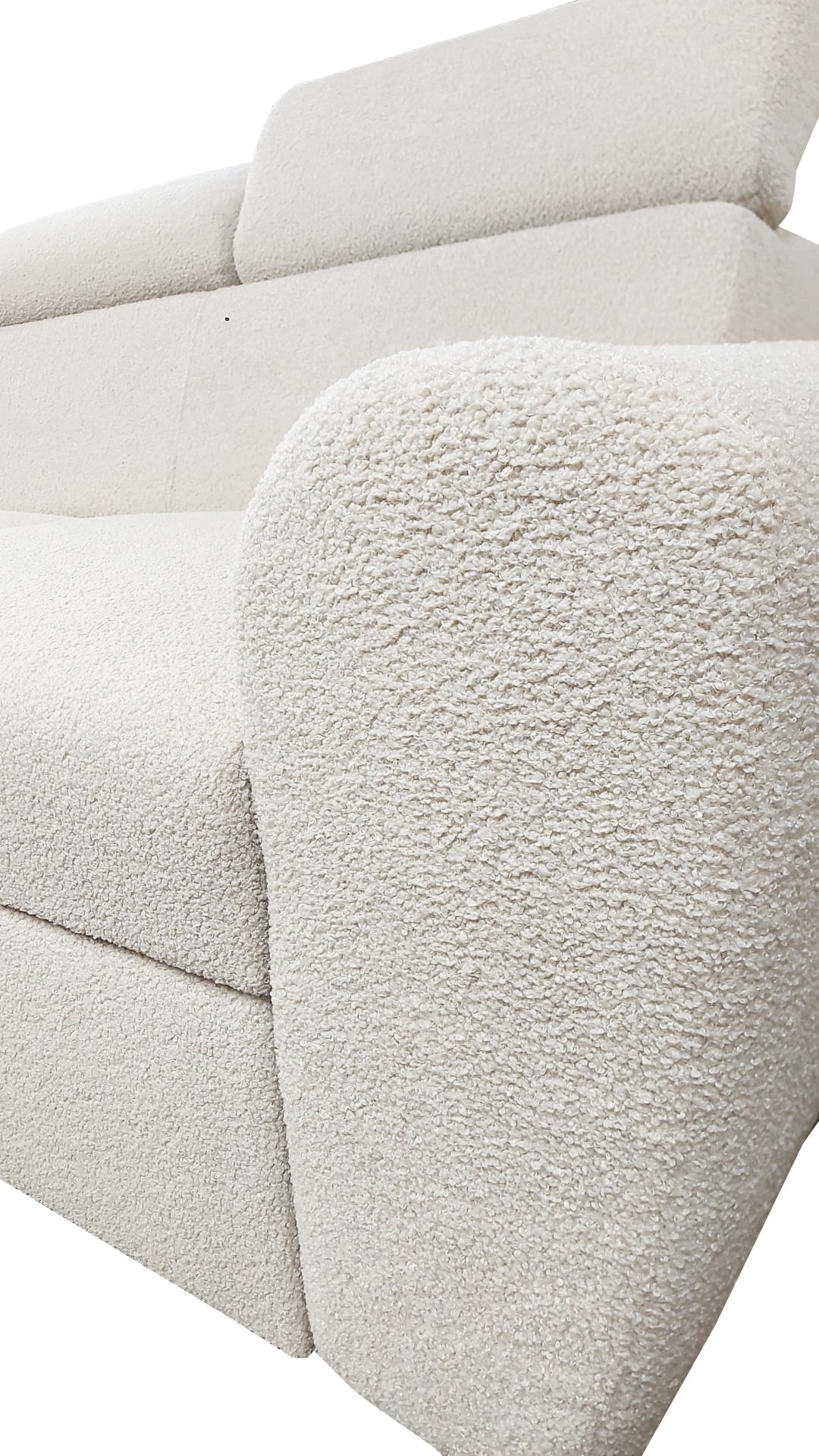 UNIVERSAL CORNER SOFA BED LAMBI 249CM BOUCLE FABRIC ADJUSTABLE HEADREST *CHOICE OF COLORS* / SPRINGS + FOAM