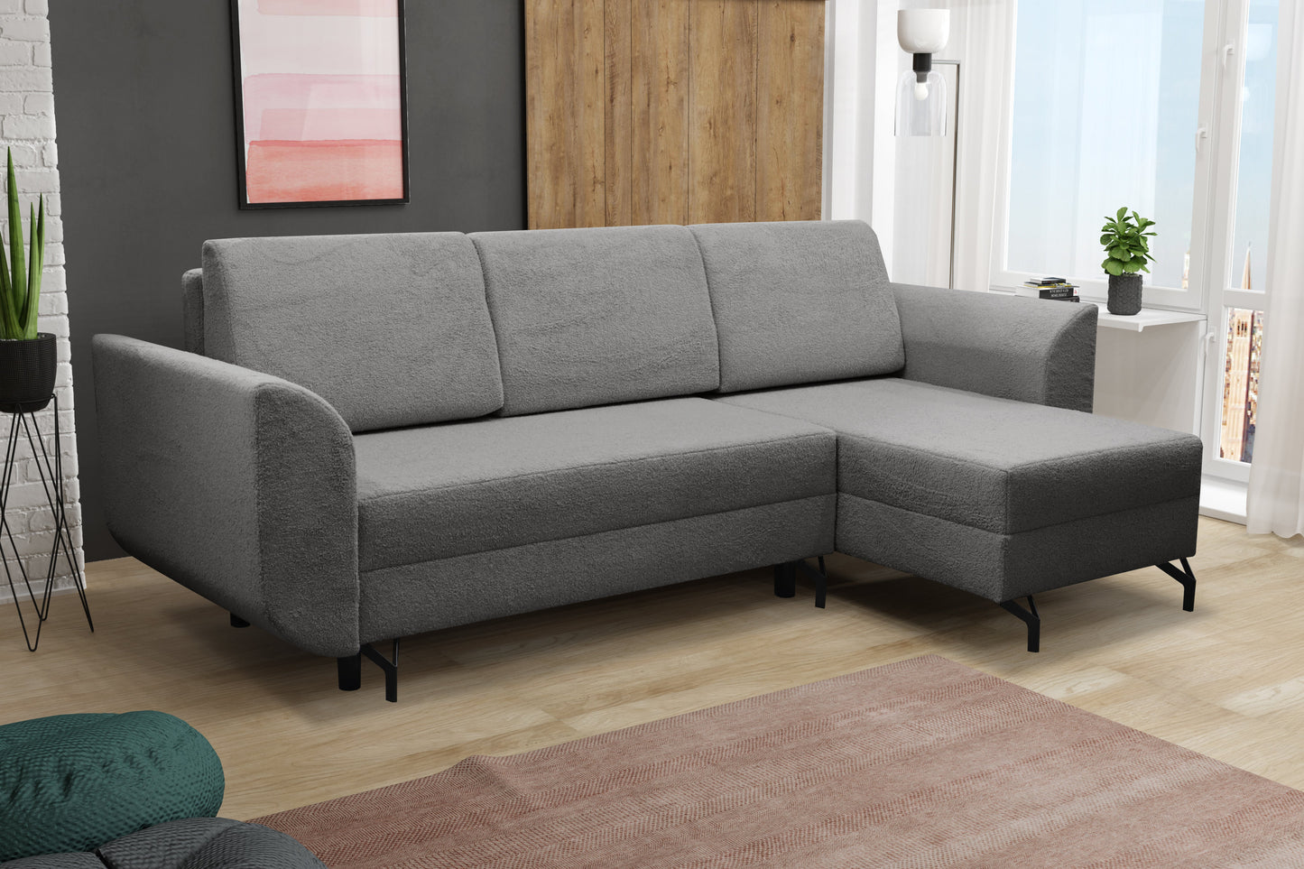 CORNER SOFA BED OSLO WITH OPTIONAL STOLL