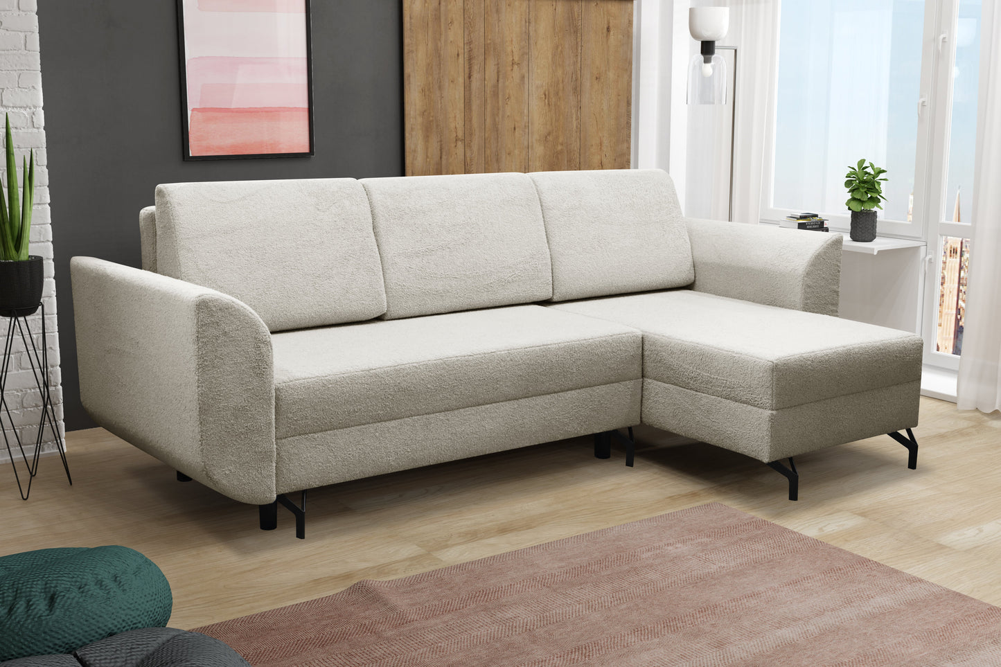 CORNER SOFA BED OSLO WITH OPTIONAL STOLL